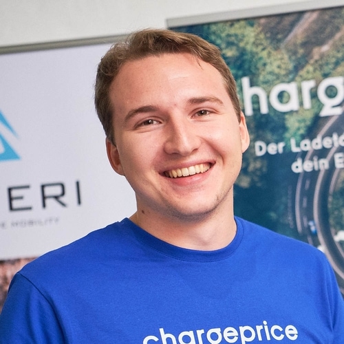 Niklas, Chargeprice co-founder, at the app's launch