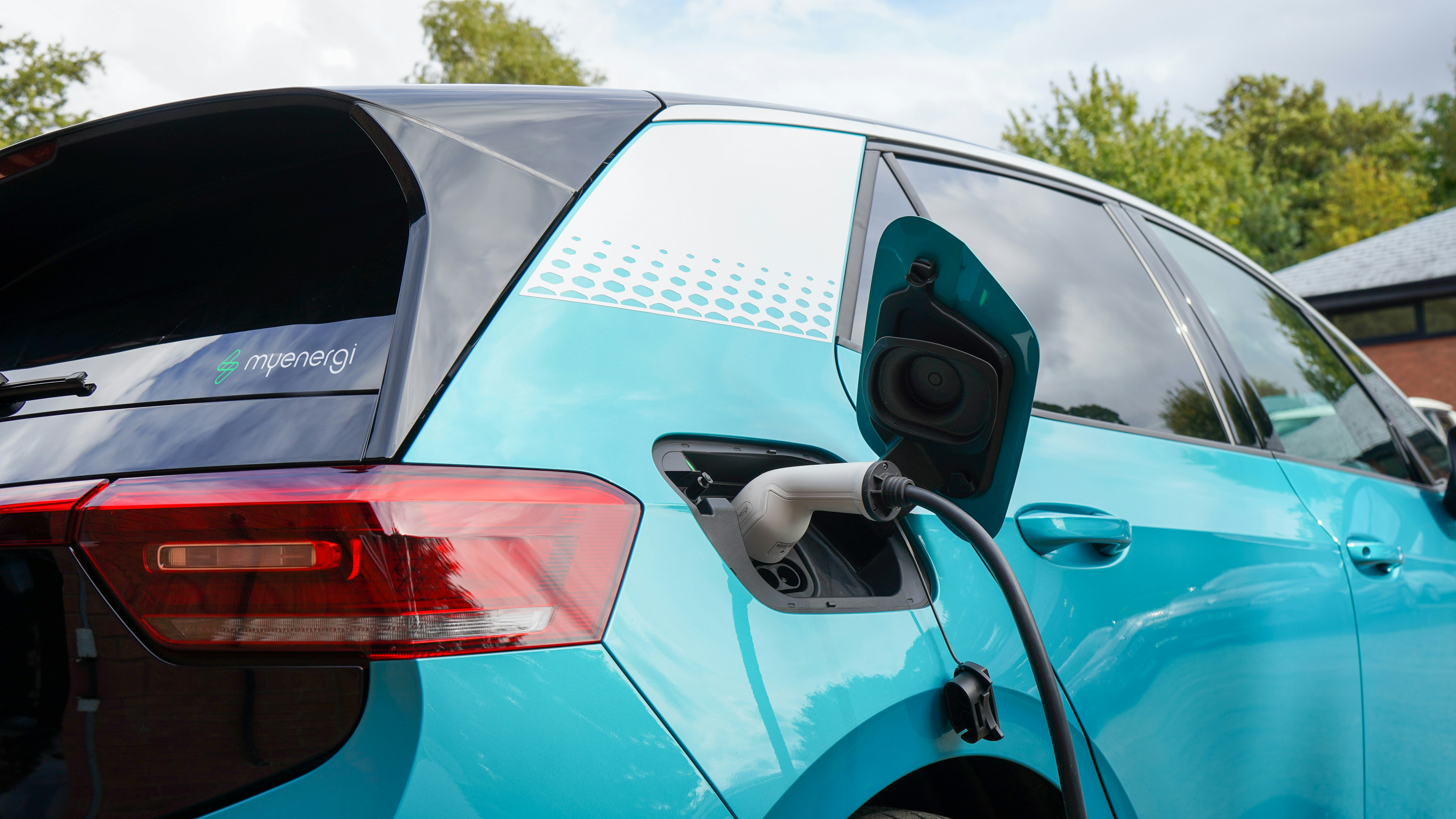 Electric vehicle charging with an advertising partner's logo